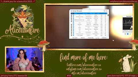 aliceisonfire @ myfreecams on 20240113